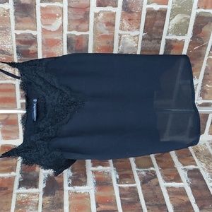 Shear knit Tank with Lace Accent